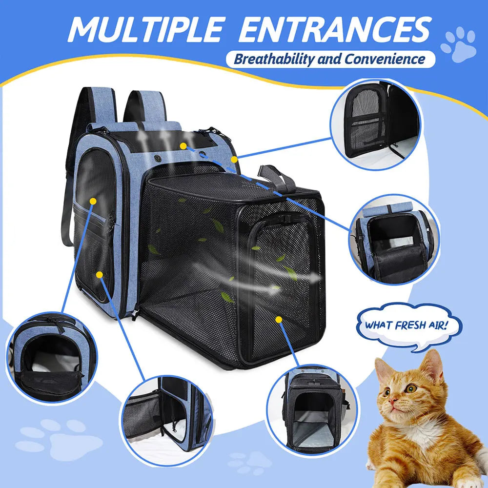 Pet Carrier Backpack Expandable Foldable