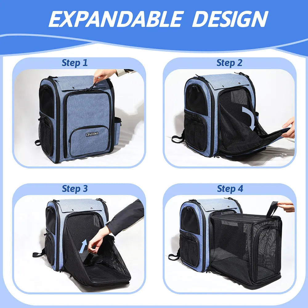 Pet Carrier Backpack Expandable Foldable