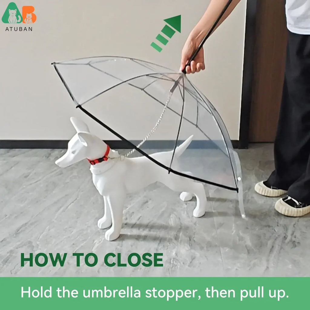 Dog Umbrella with Leash for Small Pets