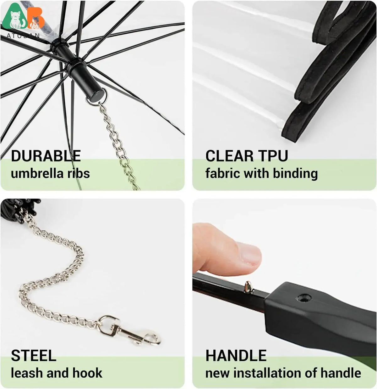 Dog Umbrella with Leash for Small Pets